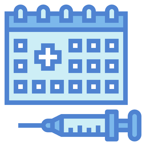 Calendar time and date calendar vaccine icon Calendar time and date calendar vaccine icon