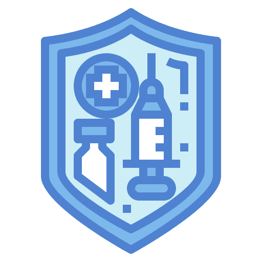 Shield vaccine syringe protected icon Shield vaccine syringe protected icon