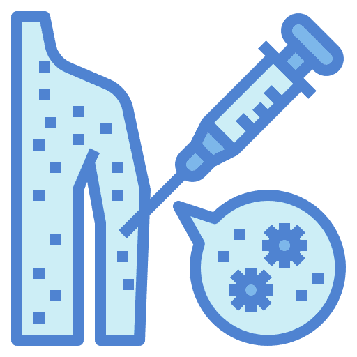 Smallpox virus healthcare and medical syringe icon Smallpox virus healthcare and medical syringe icon