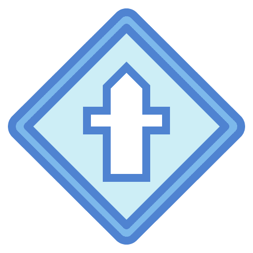 Crossroads signaling crossroads traffic sign icon