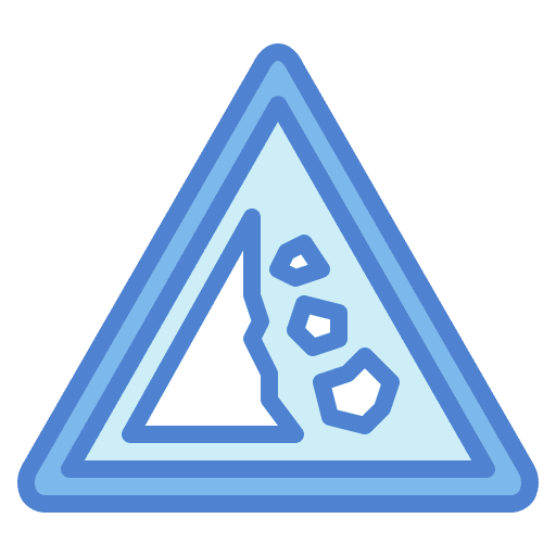 Falling rocks traffic sign road sign falling rocks icon