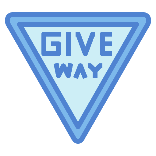 Give way signaling give way traffic sign icon
