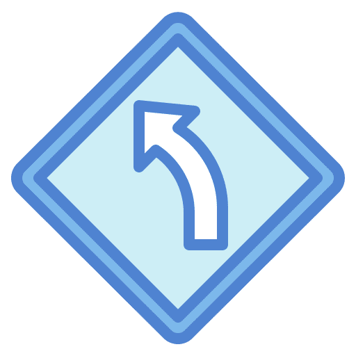 Left turn road sign left turn traffic sign icon