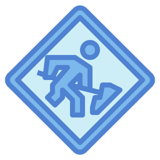 Road work traffic sign road work road sign icon