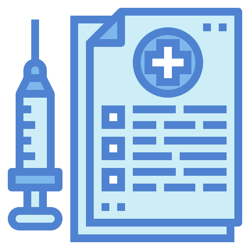 Vaccine record syringe healthcare medical report icon Vaccine record syringe healthcare medical report icon