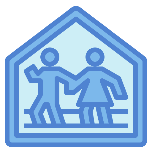 Pedestrian crossing signaling traffic sign school icon Pedestrian crossing signaling traffic sign school icon
