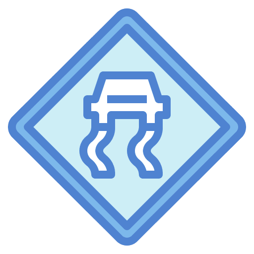 Slippery road road sign slippery road signaling icon Slippery road road sign slippery road signaling icon