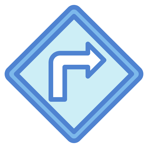 Turn right signaling traffic sign road sign icon Turn right signaling traffic sign road sign icon