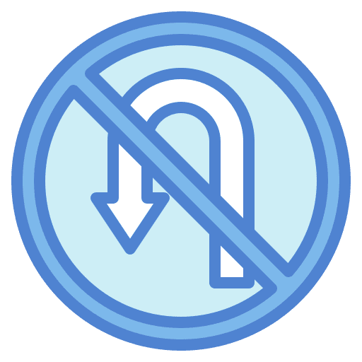 U turn no traffic sign forbidden icon U turn no traffic sign forbidden icon