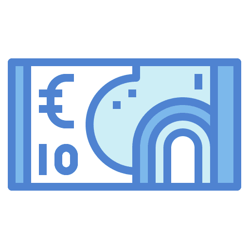 Euro cash business and finance banknote icon