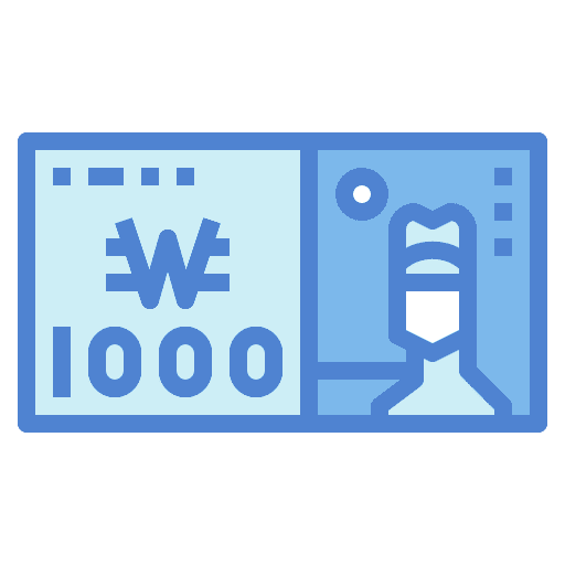 Won business and finance banknote won icon Won business and finance banknote won icon