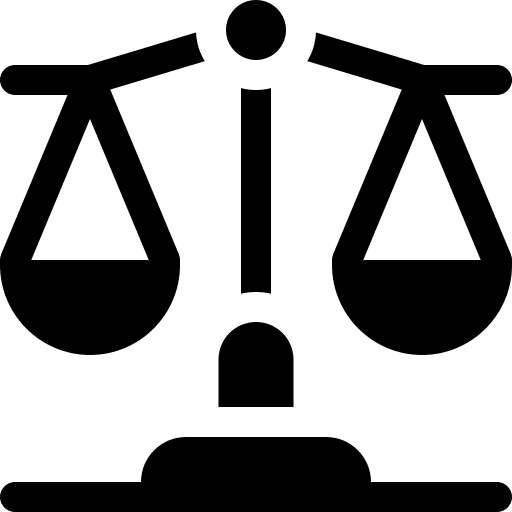 Law scale shapes and symbols legal icon
