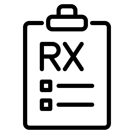 Rx prescribe healthcare and medical rx icon