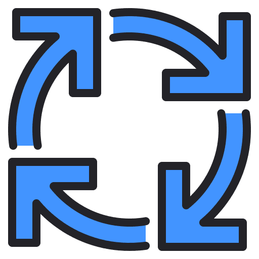 Circle arrows rotating circular rotation icon