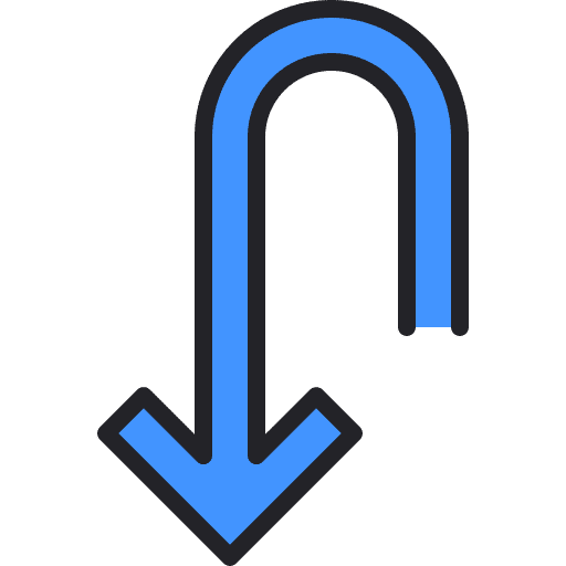 U turn orientation direction arrows icon