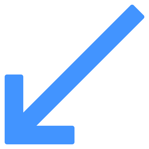 Down left arrow directional arrows symbol icon