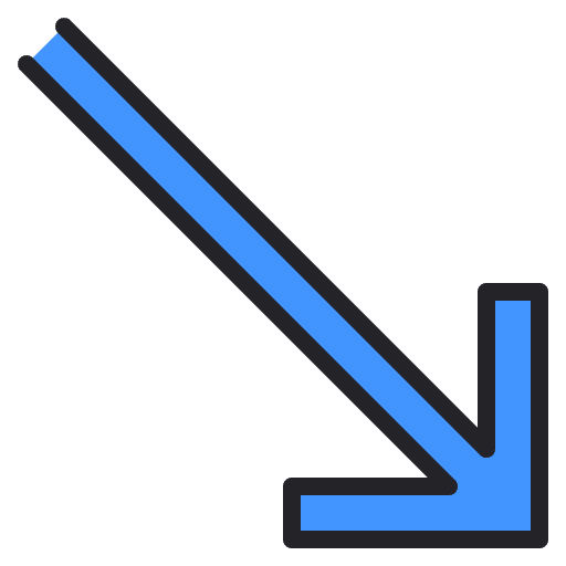 Down right diagonal down right orientation icon Down right diagonal down right orientation icon