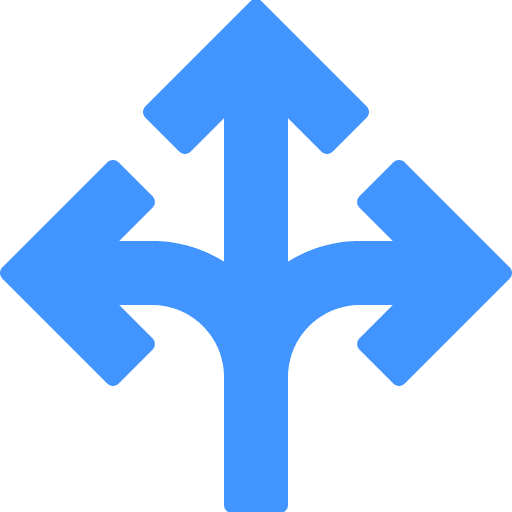 Junction road signs arrows junction icon