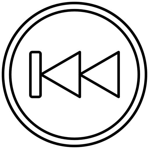Backward direction backward arrowhead icon