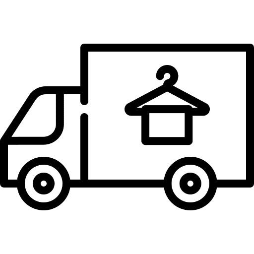 Laundry service transport delivery truck shipping and delivery icon