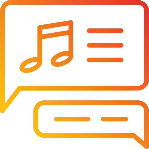 Music dialogue conversation speech bubble icon Music dialogue conversation speech bubble icon