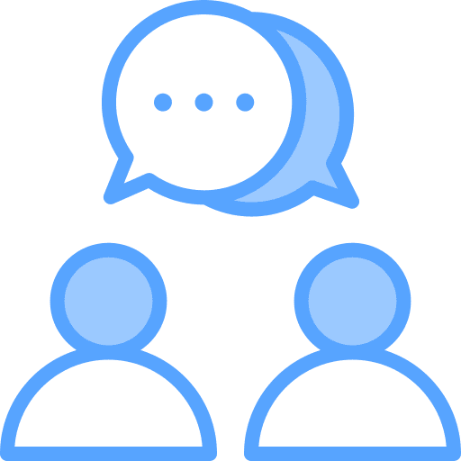 Discussion brainstorm friend chat icon