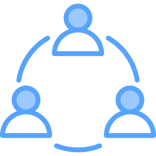 Group connection circle social network icon