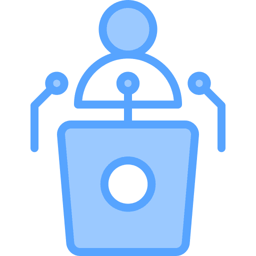Conference microphone lecture presentation icon
