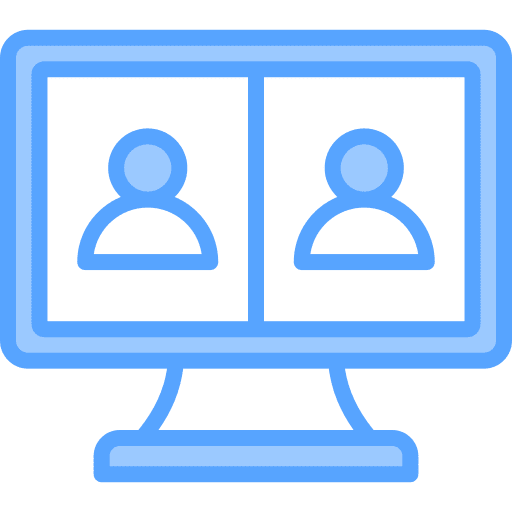 Discussion conference video call computer icon