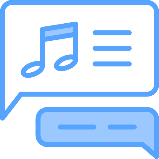 Music dialogue chat speech bubble icon