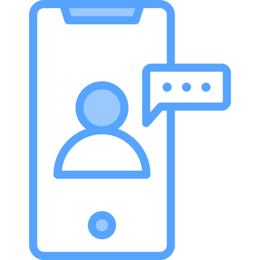 Smartphone user chat speech icon