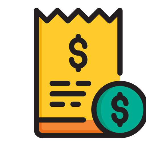 Invoice bill receipt validating ticket icon