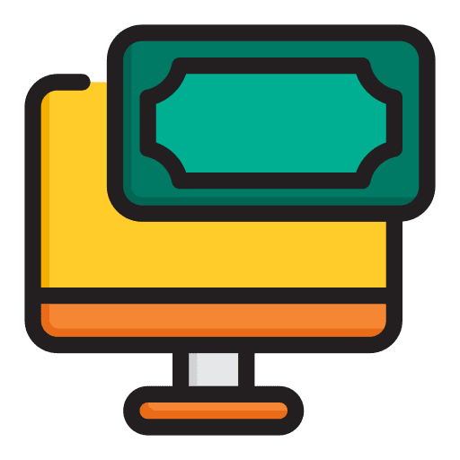 Money online banking monitor online payment icon Money online banking monitor online payment icon