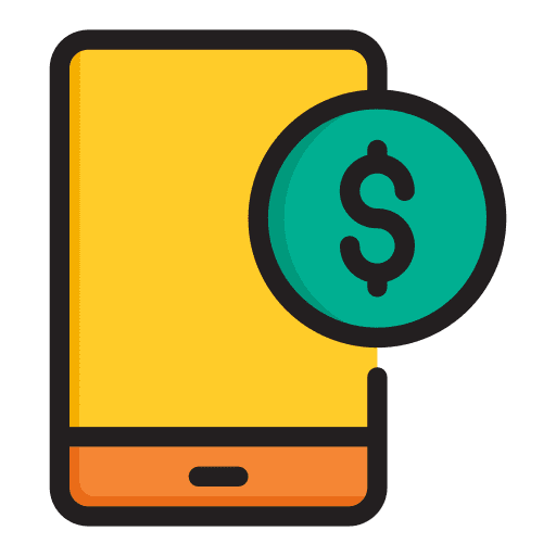 Money payment method device smartphone icon Money payment method device smartphone icon