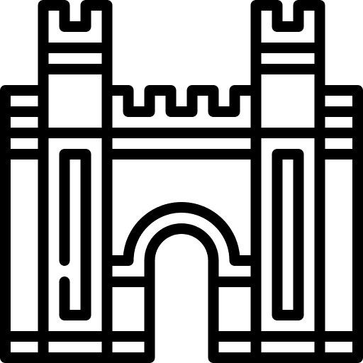 Ishtar gate architecture and city ancient monument icon