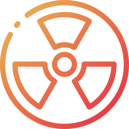 Radiation shapes and symbols chemical hazard icon