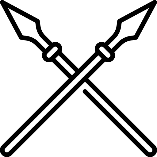 Spears greek warrior battle icon
