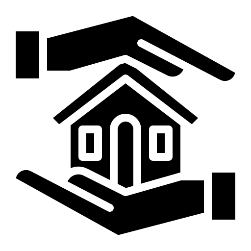 Protection hand house security icon