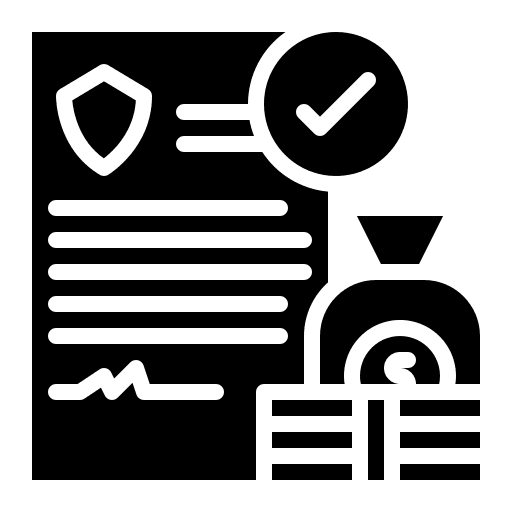 Claim document money shield icon Claim document money shield icon