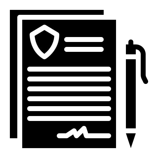 Insurance policy security agreement contract icon Insurance policy security agreement contract icon