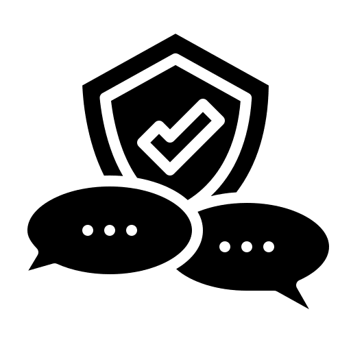 Contact insurance guarantee talk icon Contact insurance guarantee talk icon