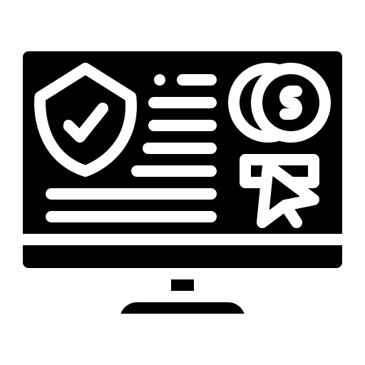 Insurance online web page security icon Insurance online web page security icon