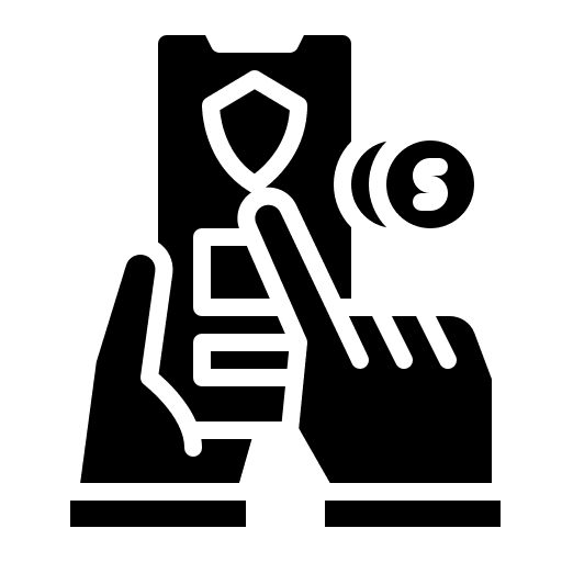 Insurance phone shield protection icon Insurance phone shield protection icon