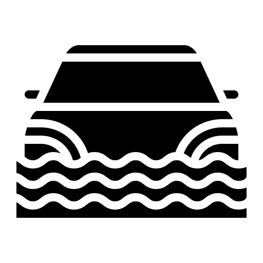 Natural disaster vehicle transportation flood icon Natural disaster vehicle transportation flood icon