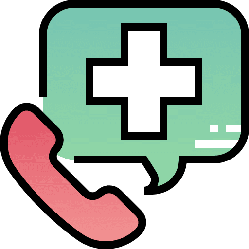 Emergency call communications healthcare and medical emergency button icon