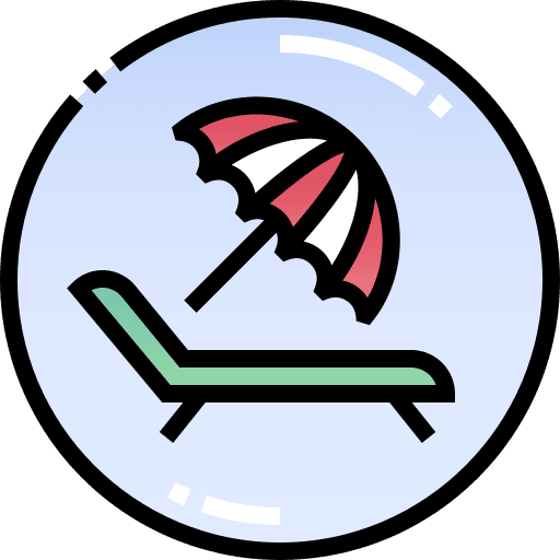Relax protection holidays beach icon Relax protection holidays beach icon