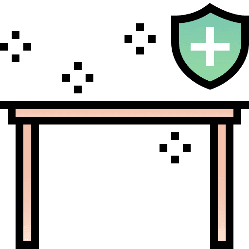 Table protection healthcare and medical shield icon