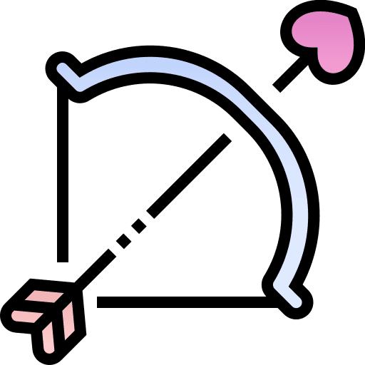 Bow and arrow valentine arrow love and romance icon