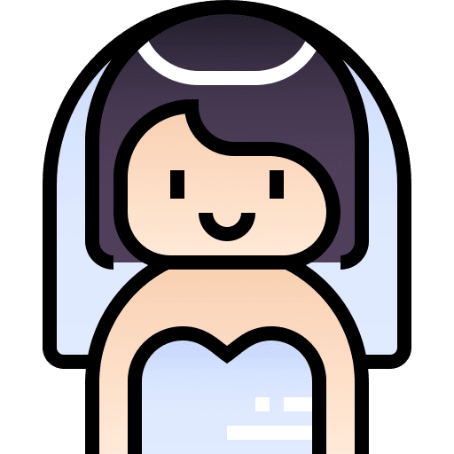 Bride love and romance bride female icon