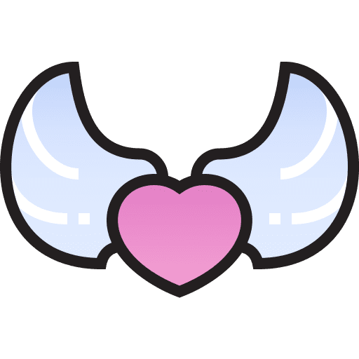 Flying wings heart wings angel icon Flying wings heart wings angel icon